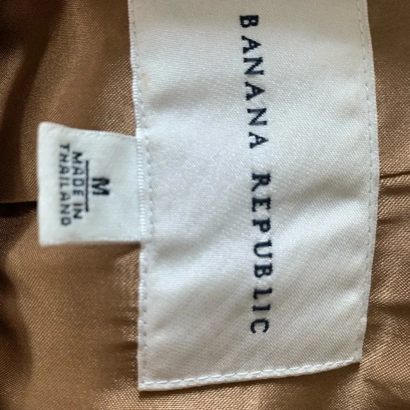 Banana Republic Tan Belted Trench Coat Size M Classic Career Layer - Picture 2 of 2